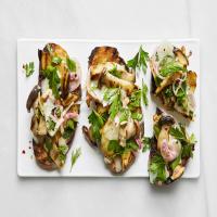 Open-Face Mushroom Sandwiches With Pecorino Salsa Verde image