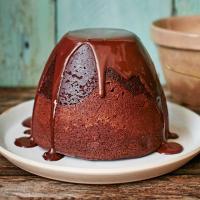 Chocolate-orange steamed pudding with chocolate sauce image