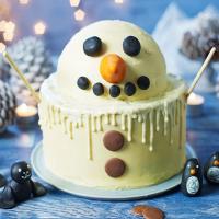 Malted milk melting snowman cake_image