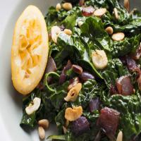 Kale with Caramelized Onions and Pine Nuts image