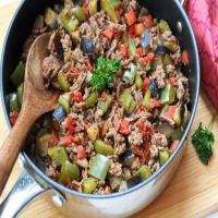 Spicy Low-Carb Eggplant with Beef and Tomatoes image