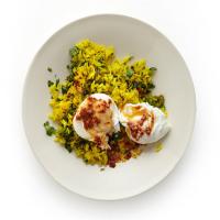 Rice With Poached Eggs image