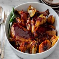 Crispy Duck with Apples and Onions image