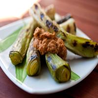 Grilled Leeks With Romesco Sauce image