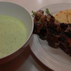 Greek Lamb Kabobs with Yogurt-Mint Salsa Verde_image