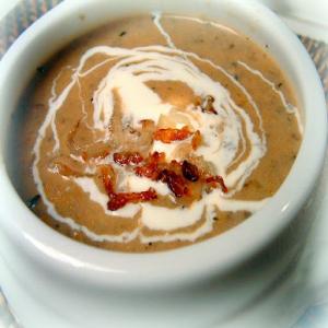 Golden Cream of Mushroom Soup with Crispy Shallots Recipe - (4.3/5) image