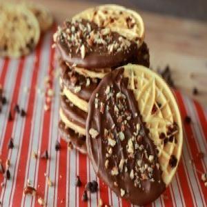Dipped Chocolate Chip Pizzelle Cookies_image