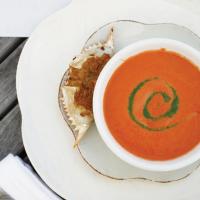Farmstand Tomato Soup with Arugula Pesto image