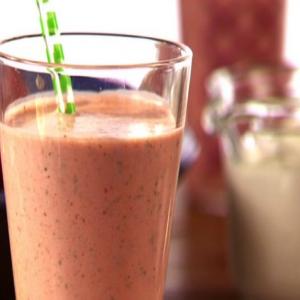 Strawberry-Basil Yogurt Cooler - Lassi image