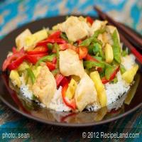 Asian Chicken, Peppers, Pineapple and Rice_image