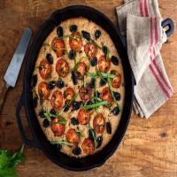 Whole Wheat Focaccia with Cherry Tomatoes and Olives image