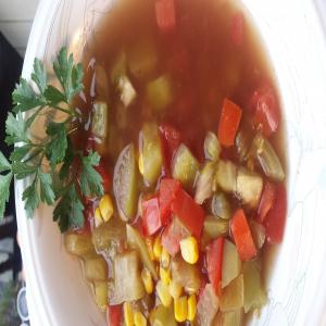 Green and Red Tomato and Corn Soup image