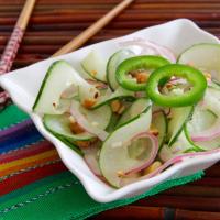 Asian-Inspired Cucumbers with a Kick image