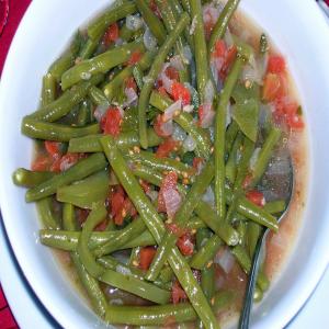 Fassolakia Freska Me Domata - Greek Green Beans & Tomato_image