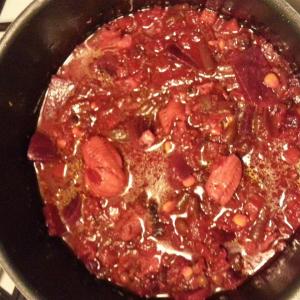 Roasted Beet, Crab and Vegetable Soup_image