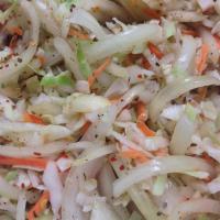 Red Cabbage and Celery Root Coleslaw with Apple Cider Dressing image