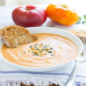 Creamy Eggplant Tomato Soup - Making Thyme for Health_image