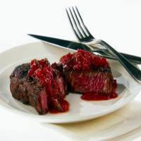 Grilled Rib Eye with Tomato and Poblano Chile Sauce_image