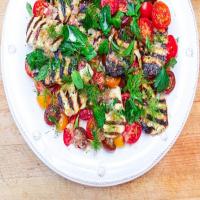 Charred Halloumi with Fresh Tomatoes and Herbs image