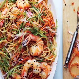 Sesame Rice Noodles with Shrimp Recipe | Epicurious.com_image