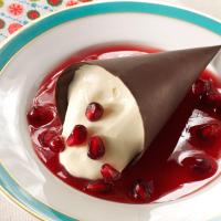 White Chocolate Mousse with Pomegranate Sauce_image