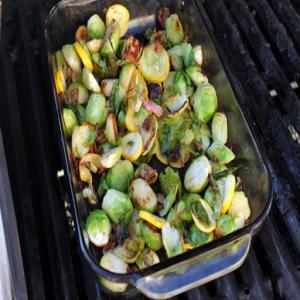 Grilled Brussel Sprouts with Yellow Squash and Bacon Recipe - (4.3/5) image