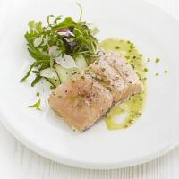 Tea-smoked salmon with herb mayonnaise image