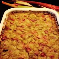 Tina's Crustless Rhubarb pie image