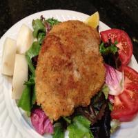 Chicken Milanese With Baby Spring Greens image