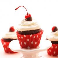Chocolate-Chocolate Cherry Cupcakes image