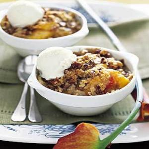 Individual Toffee, Pecan, and Peach Crisps Recipe | Epicurious.com_image