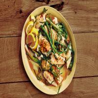 Butter-Roasted Halibut with Asparagus and Olives image