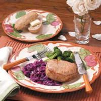 Pork Chops with Cranberry Red Cabbage image