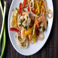 Rainbow Peppers and Shrimp With Rice Noodles image