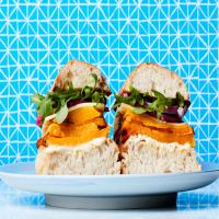 Butternut Squash Sandwich with Cheddar Cheese and Pickled Red Onion image