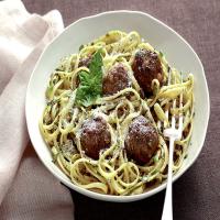 Pasta With Meatballs and Herb Sauce image