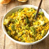 Corn and Broccoli in Cheese Sauce image