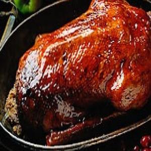 Roast Goose with Forcemeat and Spiced Cranberry and Apple Stuffing_image