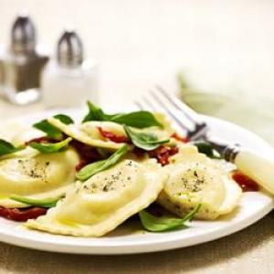Quattro Formaggi Agnolotti with Baby Spinach and Sun-Dried Tomatoes_image