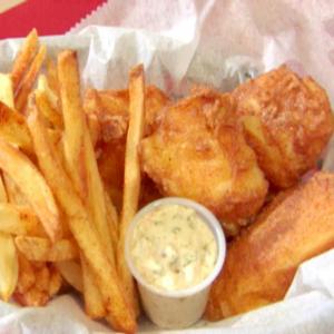 Beer Batter Fish and Spicy Chips with Lemon-Habanero Tartar Sauce and Serrano Vinegar_image