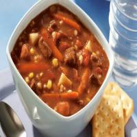 Slow-Cooker Beef, Bacon and Barley Soup image