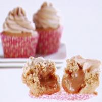 Stuffed Peanut Butter Cupcakes with Swirled Peanut Butter Frosting image