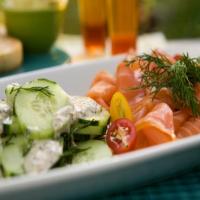 Watercress and Smoked Salmon Salad with Creamy Cucumbers image