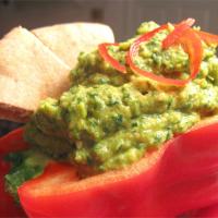Spinach Artichoke Hummus with Roasted Red Peppers image