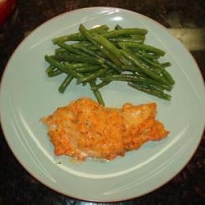 Baked Cod with Roasted Red Pepper Horseradish Sauce image