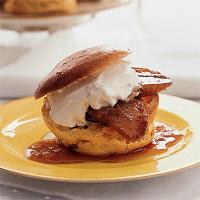 Profiteroles with Whipped Coconut Cream and Caramelized Bananas_image