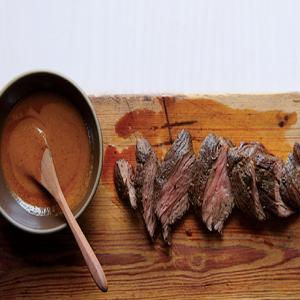 Easy Steak Sauce with Seared Hanger Steak Recipe | Epicurious.com_image