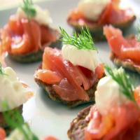 Blinis with Creme Fraiche and Smoked Salmon image