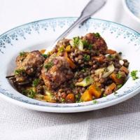 Sausage & fennel meatballs with lentils image