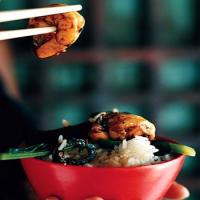 Black-Bean Shrimp with Chinese Broccoli_image